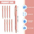 8 Pcs Blue Ink Ballpoint Pen with Stylus Tip 2 in 1 Stylus Ballpoint Pen Metal Pens Stylus Pen for Touch Screens School Office Coworkers (Pink Ros...