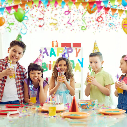 24 Glitter Mouse Ear Party Favors Reusable Drinking Straws 6 Designs Great for Theme Birthday Oh Twodles Theme Party Supplies with 2 Cleaning Brus...