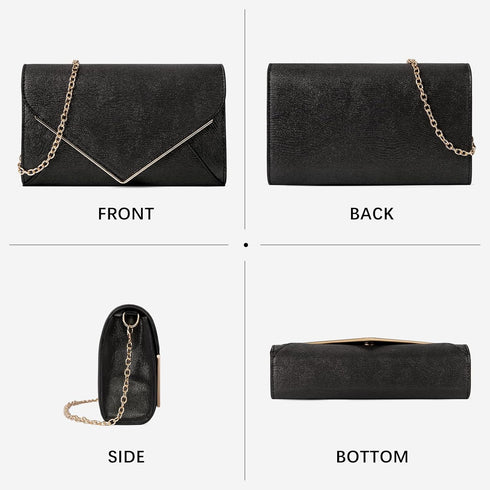 CLUCI Clutch Purse Evening Bag for Women, Envelope Handbag With Detachable Chain for Wedding and Party...