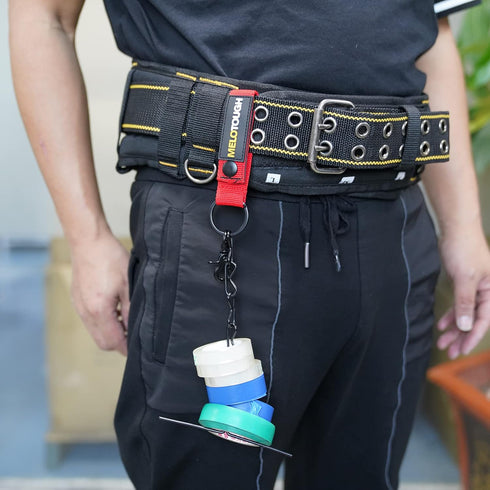 MELOTOUGH Tape Thong for Tool Belt Waist Electricians Tape Holder Chain with Keyring and trigger snap hook (1 PACK)...