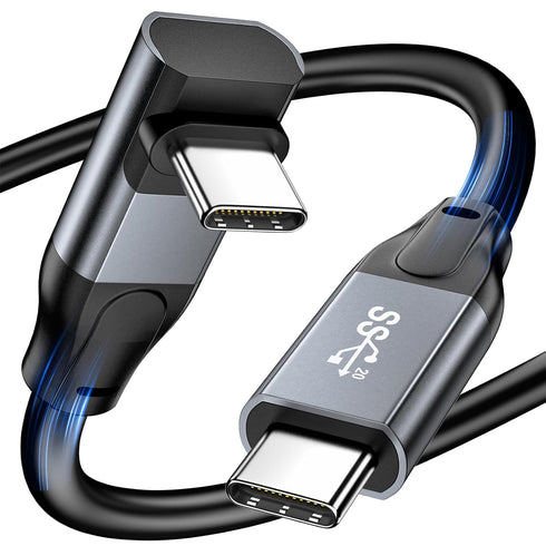 USB C to USB C Cable 90 Degree, 20Gbps USB C Data Transfer 100W Fast Charging Right Angle USB-C 3.2 Gen 2x2 Cable 4K Video Cable Compatible with S...