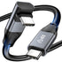 USB C to USB C Cable 90 Degree, 20Gbps USB C Data Transfer 100W Fast Charging Right Angle USB-C 3.2 Gen 2x2 Cable 4K Video Cable Compatible with S...