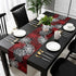Floral Table Runner-Red Black White Cotton linen-Long 72 inche Dresser Scarves,Flower Tablerunner for Kitchen Coffee/Dining Table Bedroom Home Liv...