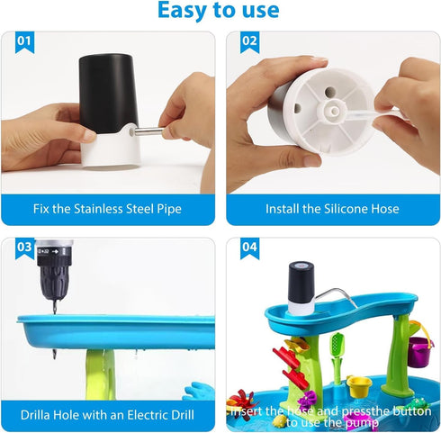 Water Table Pump, Summer Water Pump for Kids Water Table, Water Table Accessories, Outdoor Water Game Toys (Work Continuously for 3 Hours)...