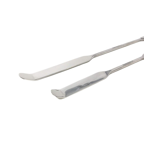 Stainless Steel Double Ended Micro Lab Spatula Sampler, Square & Round Angled End - Chattaway Style (8")...