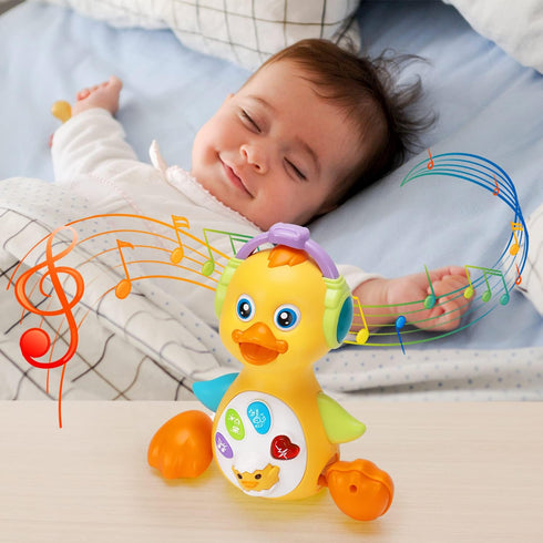Baby Musical Duck Toy Dancing Crawling Tummy Time, Light Up Infant Toys 0-3-6 6-12 12-18 Months Birthday Gifts for 1 2 Year Old Boys Girls Baby Le...