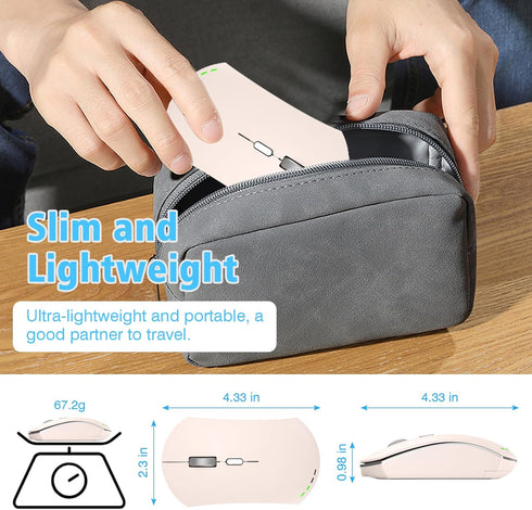 AooKoNi Wireless Mouse, Rechargeable 2.4G USB Optical Wireless Mouse, 3 Adjustable DPI Levels Silent Rechargeable Mouse for Laptops, PC, Computers...