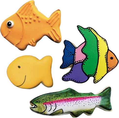 Ann Clark 4-Pc. Fish Cookie Cutters - Cute Goldfish & Angel Fish Shapes, Made in the USA...
