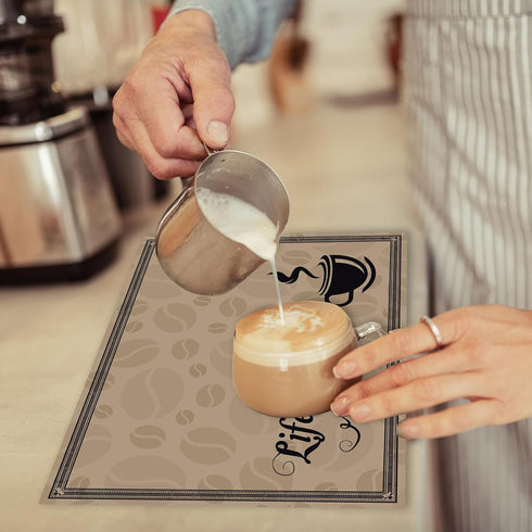 6Pcs Coffee Bar Mat Plastic Coffee Bar Accessories Decorations Under Coffee Maker Mat Supplies Coffee Machine Placemat Essentials Must Haves for C...