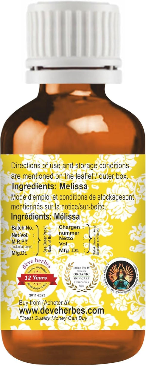Deve Herbes Pure Melissa Essential Oil 30ml (1 oz)...