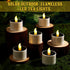 6 Pcs Solar Tea Lights Outdoor Waterproof 2 x 2.2 Inches Candle Flameless Flicker Rechargeable Reusable LED Dusk to Dawn Tealight Candles for Wedd...