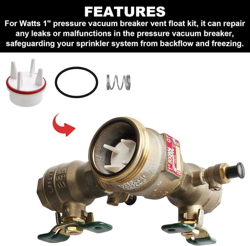 for Watts 1" Pressure Vacuum Breaker Vent Float Kit Work with 800M4, 800M4-FR, 800M4-QT & RK 800M4-T...