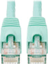 Tripp Lite Cat6a 10G Ethernet Cable, Snagless Molded UTP Network Patch Cable (RJ45 M/M), Aqua, 3 Feet / 0.3 Meters, Manufacturer's Warranty (N261-...