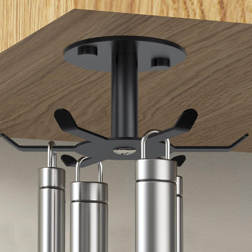 2pcs Under Cabinet Hooks Rotating Kitchen Utensil Holder 304 Stainless Steel Adhesive Utensil Hanging Rack for Kitchen Utensils/Tools/Towel/Knife(...