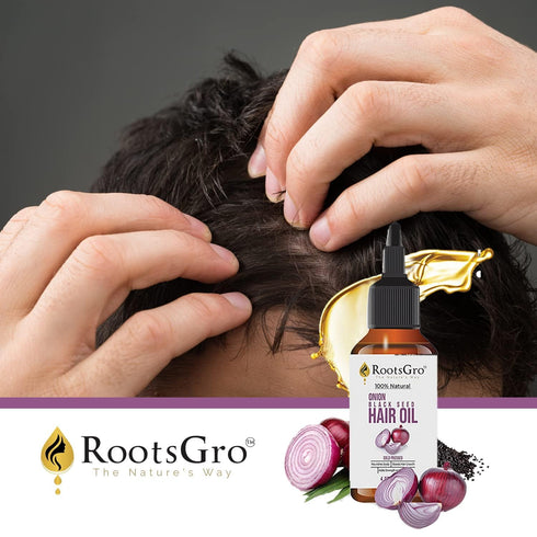 100% Natural Onion Black Seed Oil, Cold Pressed and Blend of More Than 15 Oils - Strengthens and Nourishes Hair Scalp | 4 ounce...