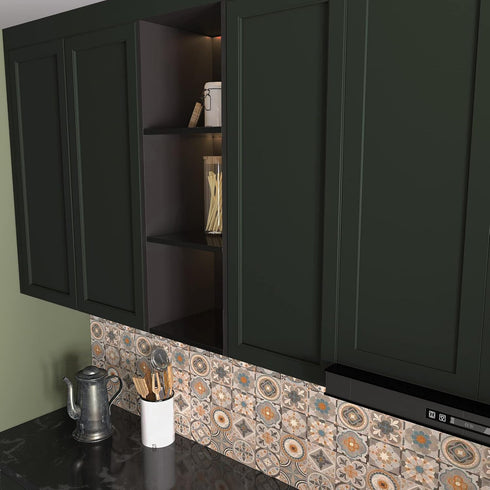 VaryPaper 15.7''x78.7'' Dark Green Contact Paper for Cabinets Drawers Waterproof Green Peel and Stick Wallpaper for Kitchen Green Removable Wallpa...