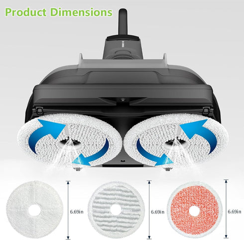 Mop Cloth Vacuum Cleaner Accessories Kit for BISSELL SpinWave Vac Cordless Mop 37643 Accessories, Washable and Reusable Mop Pads 2 Soft Pads White...