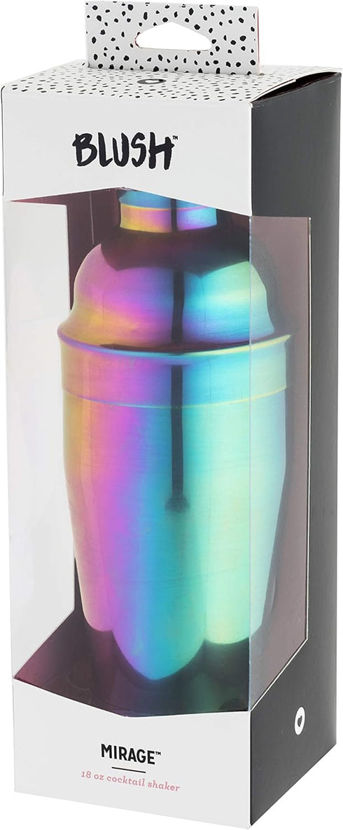 Blush Mirage Rainbow Cocktail Shaker for Cold Brew Cocktails, Margarita, Whiskey Sour, Stainless Steel Espresso Martini Shaker with Strainer for H...
