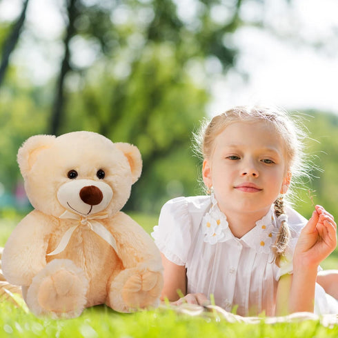 Super Color Teddy Bear Stuffed Animals Plush Toy for Children Girlfriend Family Congratulations Baby Shower Birthday Beige 14 inch...