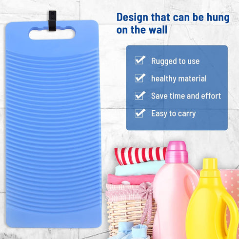 MZD Plastic Rectangle Washboard Washing Clothes Board 50cm Long (Blue)...