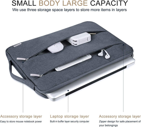 Voova 15.6 16 Inch Laptop Sleeve Carrying Case,Waterproof Computer Cover Bag Compatible with MacBook Pro 16 M3 M2 M1 Pro/Max 2023-2019,Dell XPS 15...