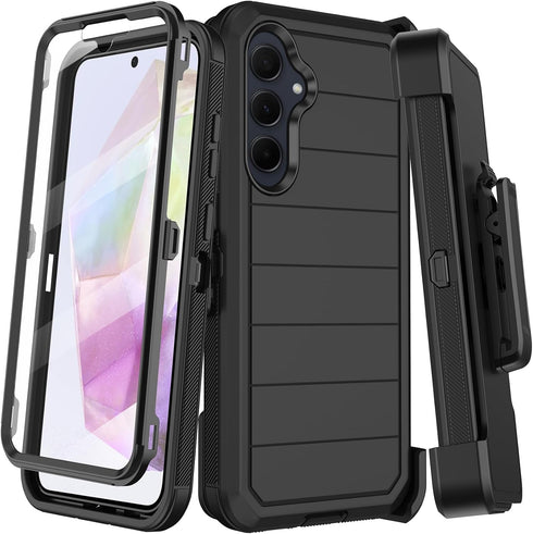 for Samsung Galaxy A35 5G Case with Belt Clip Holster,Built-in Screen Protector,Heavy Duty Shockproof Drop Protection Military Grade Durable Phone...