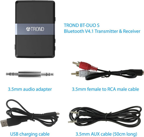 TROND Bluetooth 5.0 Transmitter Receiver, Bluetooth Adapter for TV, 2-in-1 Wireless Audio Transmitter for PC MP3 Gym Airplane, Bluetooth Receiver ...