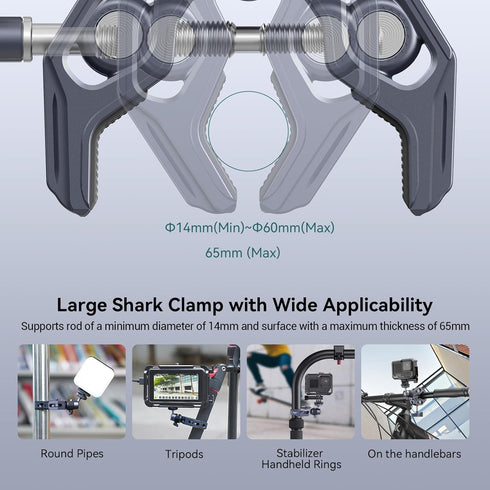 SMALLRIG Camera Mount Clamp, Gopro Motorcycle and Bike Handlebar Mount Kit, Super Clamp for DSLR, Action Camera, Gopro, Insta360, LED Light, Monit...