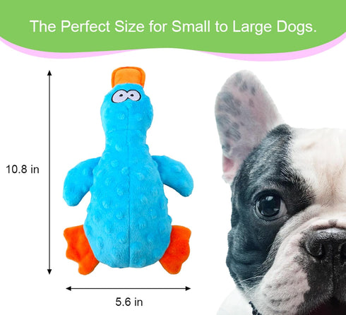 Dog Squeaky Toy Duck - 2 Packs, Durable Plush Toys for Large Dogs, Interactive Play, Sturdy, Soft, and Crinkly, Ideal for Small to Large Dogs (Gre...