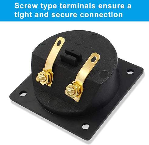 2-Way Speaker Box Terminal Cup, 2.2 Inch Square Stereo Screw Cup Connectors, Home Stereo Screw Cup Connectors, Pack of 2...