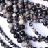 45PCS 8MM Natural Black net Work Beads Round Loose Stone Beads for Jewelry Making DIY Energy Stone Healing Power Bracelet 15"...