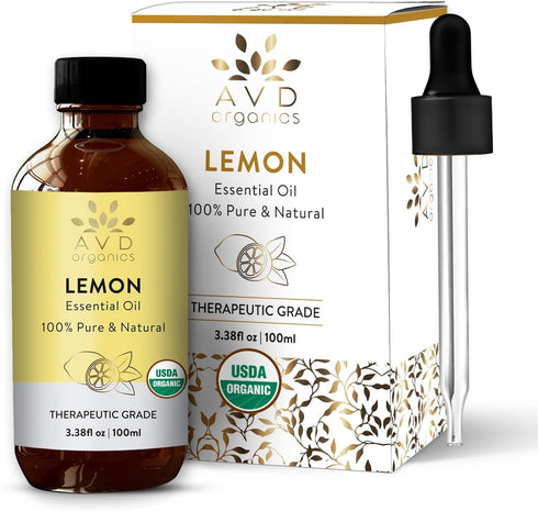 USDA Lemon Essential Oil for Skin - 100% Pure and Natural - Therapeutic Grade Lemon Oil | Perfect for Diffuser & Aromatherapy - 3.38 fl. Oz...