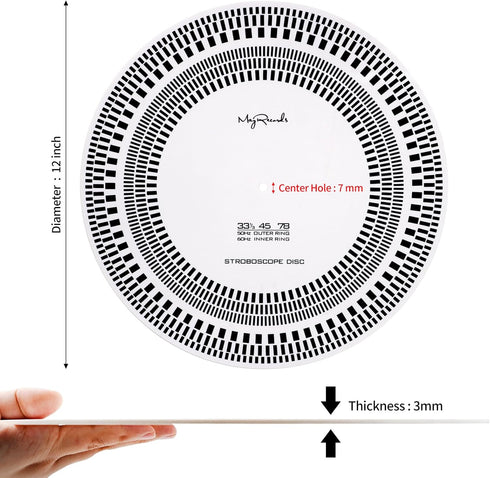 Turntable Strobe Disc LP Stroboscope Mat Tests Rotational Speed Detection LP Turntables Calibration Disc for Record Player...