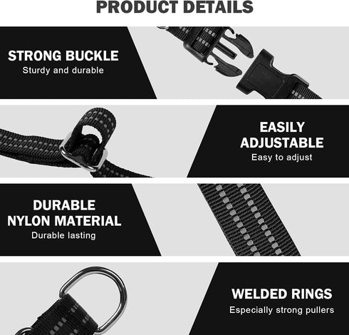 Martingale Dog Collars Reflective Nylon Puppy Dog Collar with Quick Release Buckle Adjustable Training No Slip Dog Collar (X-Small, Black)...