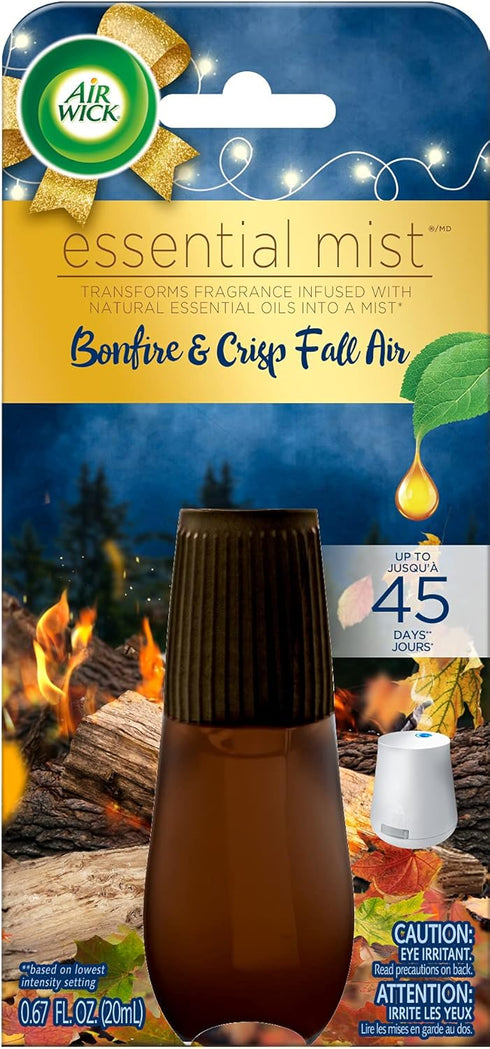 Air Wick Essential Mist, Essential Oil Diffuser Refill, Bonfire & Crisp Fall Air, LIMITED EDITION Air Freshener & Fragrance Mist, 0.67 Fl Oz...