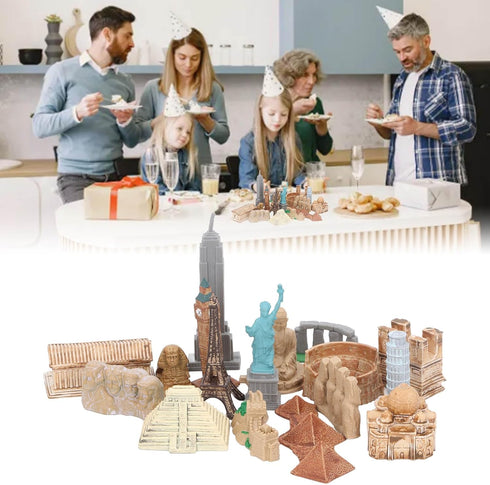 Dioche 17PCS Miniature Ancient Buildings Toys Around The World City Miniatures Buildings Egyptian Pyramid Model Kit Ancient Egypt Toys...