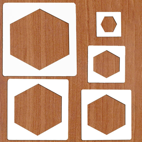 5pcs Reusable Painting Stencils,Plastic Art Craft Templates on Wood Wall Fabric Paper Home Décor DIY 4" to 12" (Hexagon)...