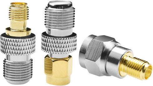 F-Type to SMA Male Female 3 Sets 9 Pcs RF Coaxial Coax Adapter Connector SMA to F-Type SMA Male to F Female F Female to SMA Female...
