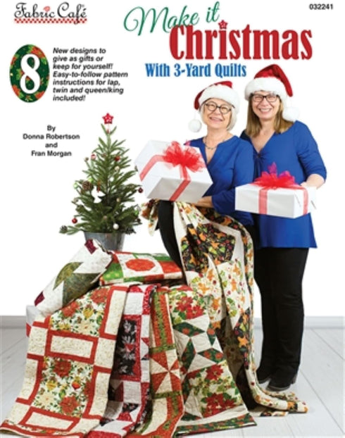Fabric Cafe Make it Christmas with 3 Yard Quilts, White...