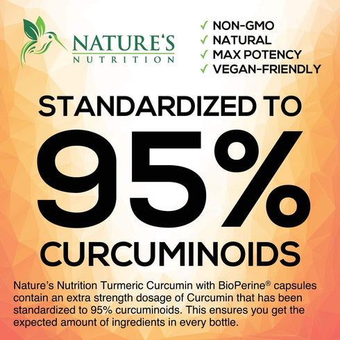 Turmeric Curcumin with BioPerine, Ginger & Glucosamine 95% Curcuminoids 2000mg Black Pepper for Max Absorption Joint Support, Nature's Tumeric Her...