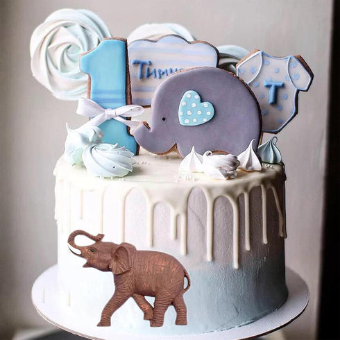 Elephant Cake Decoration Fondant Molds, Cute Silicone Mold Baby Elephant, for Kitchen Baking, Chocolate, Cookies, Butter, Marzipan, Flower Paste, ...