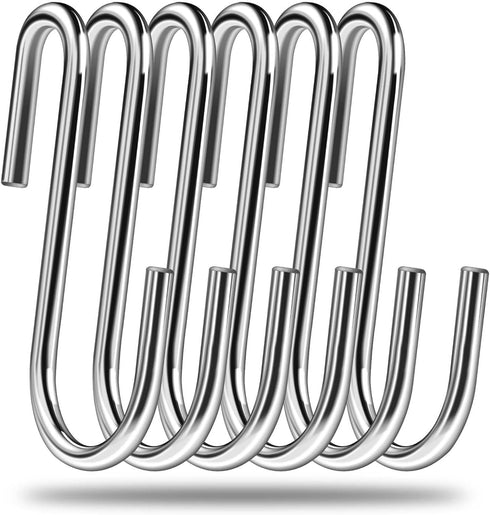 24 Pack 3 inch Heavy Duty S Hooks Pan Pot Holder Rack Hooks Hanging Hangers S Shaped Hooks for Kitchenware Pots Utensils Clothes Bags Towels Plant...