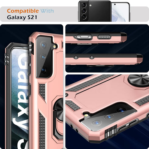 Case for Samsung Galaxy S21 5G Case Heavy Duty with Built in Screen Protector Hard Armor Military Anti-Fall Bumper Cover for Samsung S21 5G 6.2 20...