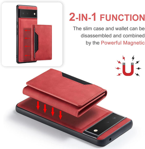 Asuwish Phone Case for Google Pixel 6 Wallet Cover with Tempered Glass Screen Protector and Credit Card Holder Stand Leather Cell Accessories Pixe...