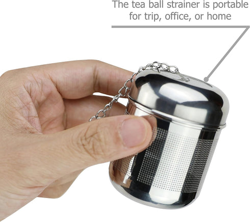 Stainless Steel Tea Ball Strainer Infusers with Fine Mesh and Chain Hook for Steeping Loose Leaf Tea Spices Seasonings...