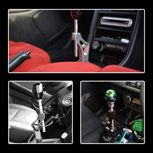 Sporacingrts Adjustable Short Shift Extension Shifter Knob with Adapters Compatible with Civic Integra CRX (Black)...