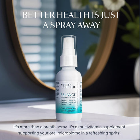 Better & Better BALANCE Vitamin Mouth Spray | Sublingual Liquid Multivitamin for Immune Support & Oral Health | Fight Dry Mouth, Bad Breath w/Xyli...