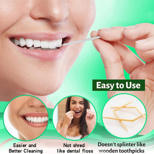 BrushPicks Interdental Toothpicks, Soft Interdental Brushes and Dental Floss Picks 2-in-1, Teeth Plaque Remover 1000 Toothpicks, 2 Pack...