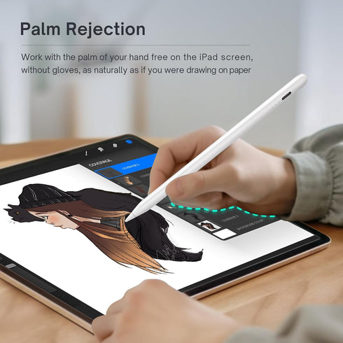 Stylus Pen for iPad with Magnetic Wireless Charge, Fast Charge Apple iPad Pencil, Palm Rejection, Tilt Sensitivity, Work for 2018-2024 iPad Air 3-...
