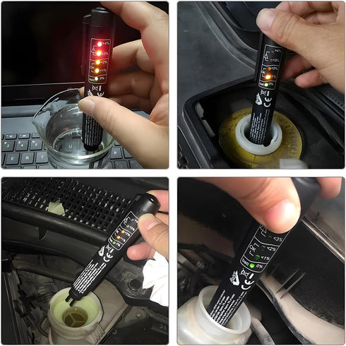 Brake Fluid Liquid Tester, Auto Brake Diagnostic Testing Tool with 5 LED Indicators, DOT3/4/5.1 Hydraulic Oil Moisture Analyzer, Test Pen for Chec...